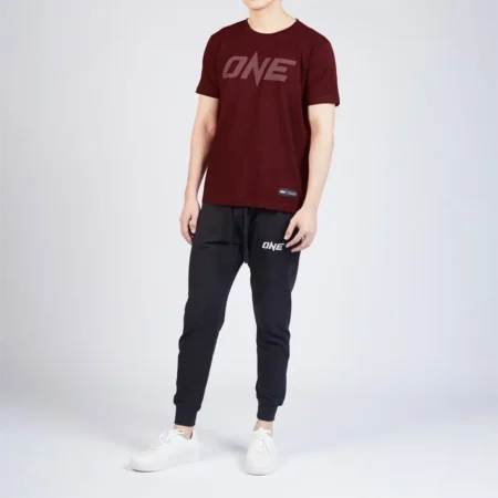 ONE Maroon Monotone Logo Tee