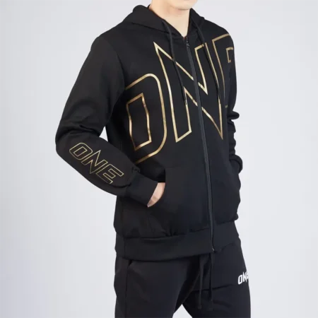 ONE World Champion Walkout Zip Hoodie Black Gold