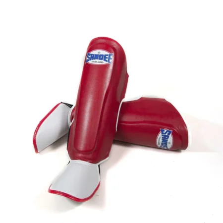 Sandee Authentic Red White Shin Guards