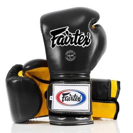 Fairtex BGV9 Black Yellow Mexican Style Muay Thai Gloves