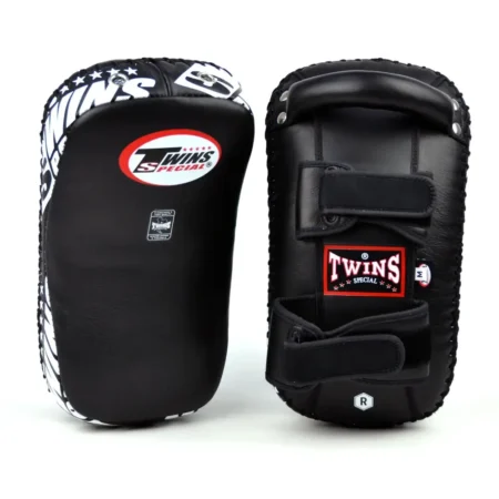 Twins KPL10 Black Curved Leather Thai Kick Pads