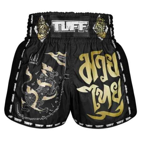 TUFF MSC117 Muay Thai Shorts Singha Yantra with War Flag