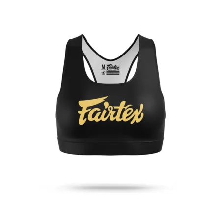 Fairtex SB1 Classic Sports Bra Black-Gold