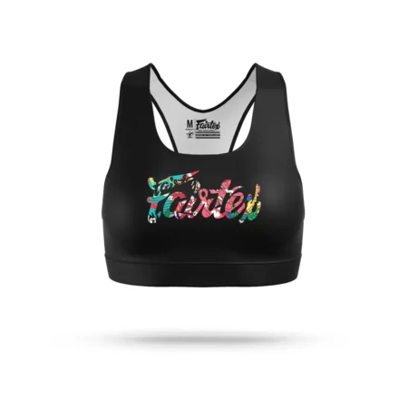 Fairtex SB8 URFACE Script Sports Bra Black
